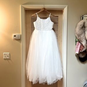 Girls Formal Dress Tulle Lace Wedding First Communion Flower Girl Bridesmaid 12